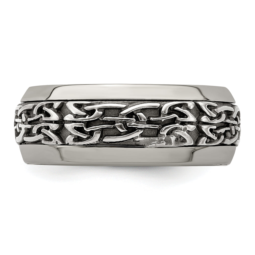Edward Mirell Titanium Wedding Band with Polished Finish Engravable 9mm