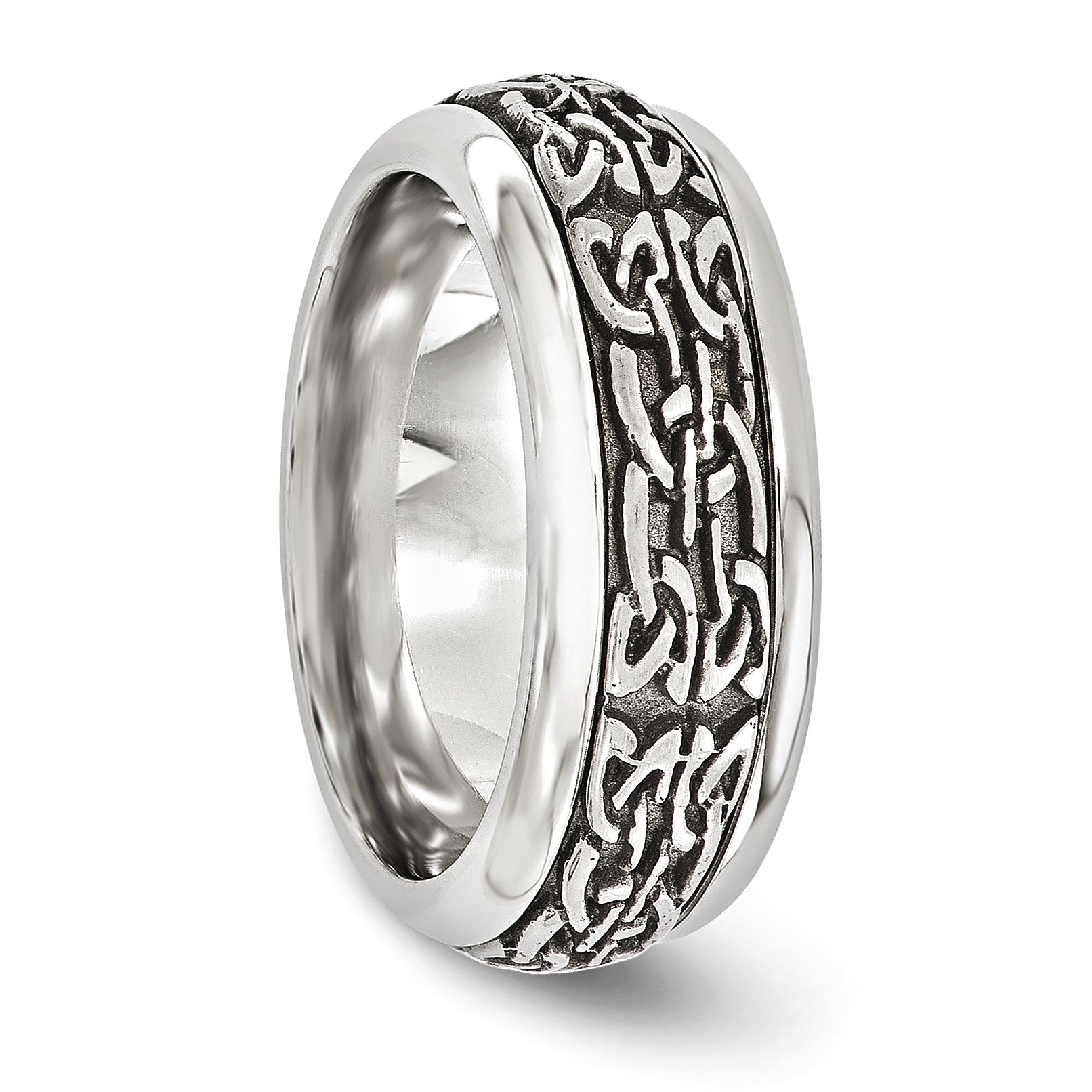 Edward Mirell Titanium Wedding Band with Polished Finish Engravable 9mm