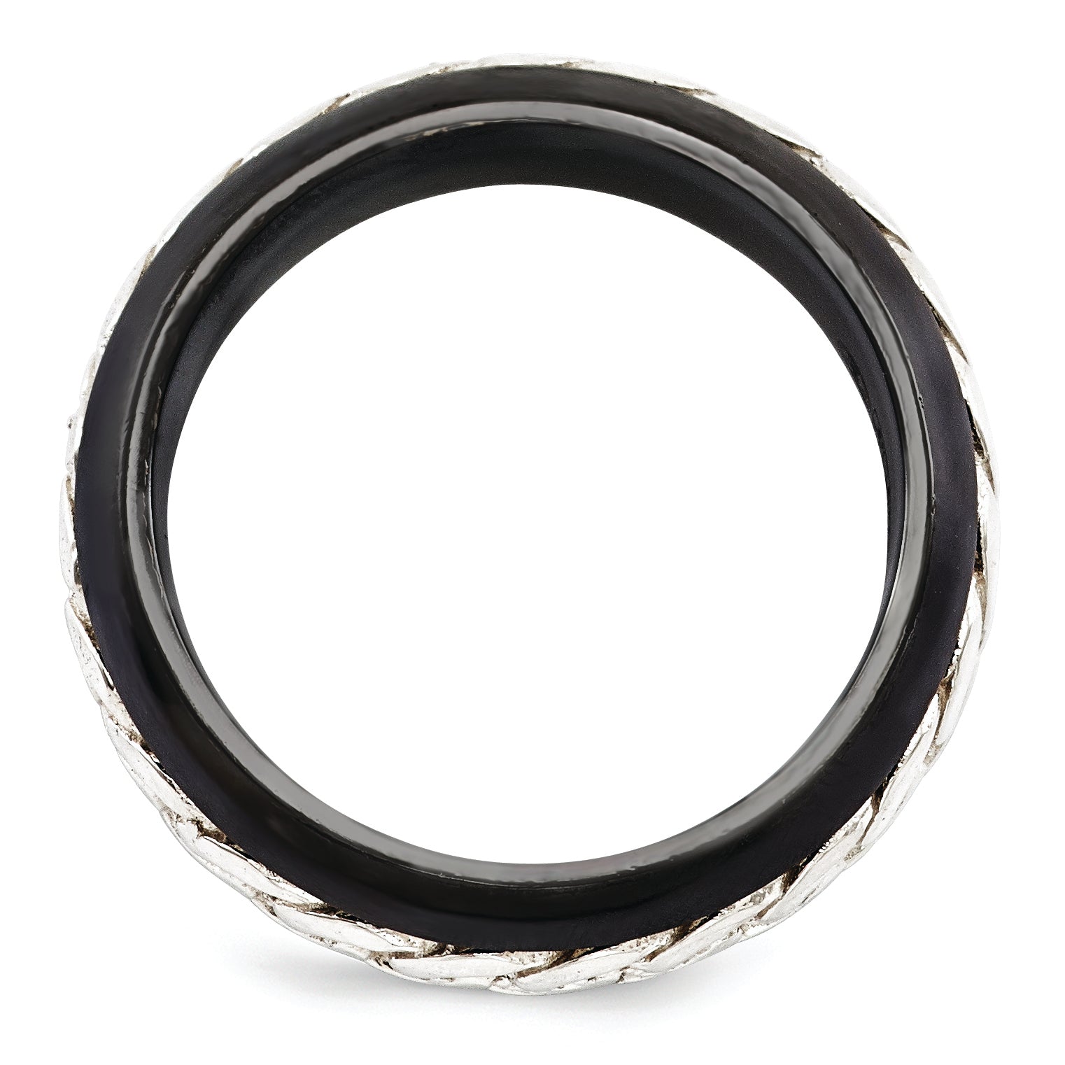 Edward Mirell Two-Tone Titanium and Silver Wedding Band, 9mm Engravable