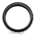 Edward Mirell Two-Tone Titanium and Silver Wedding Band, 9mm Engravable