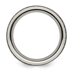 Edward Mirell Titanium & Stainless Steel Casted Beveled 9mm Band