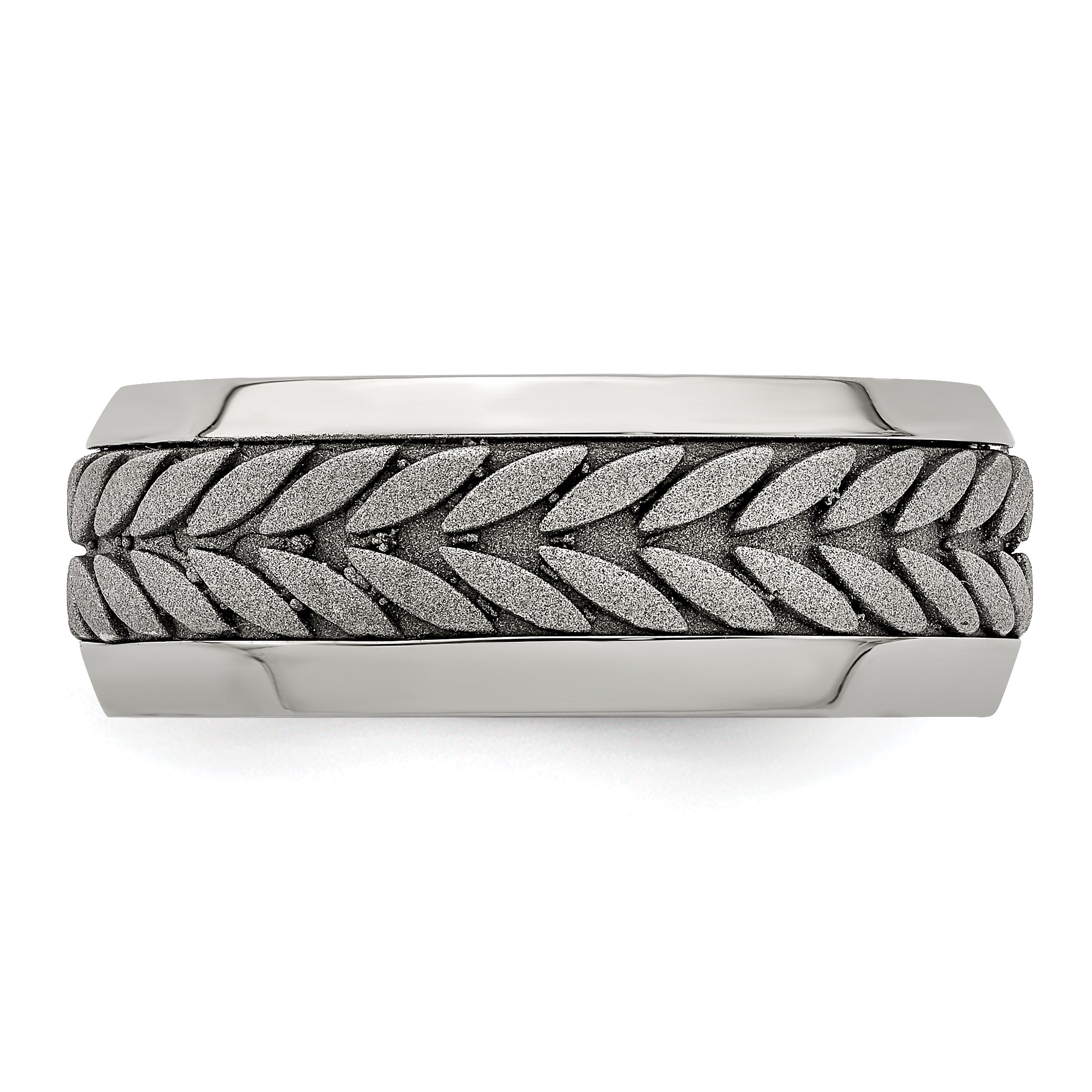 Edward Mirell Titanium Wedding Band with Polished Beveled Edge