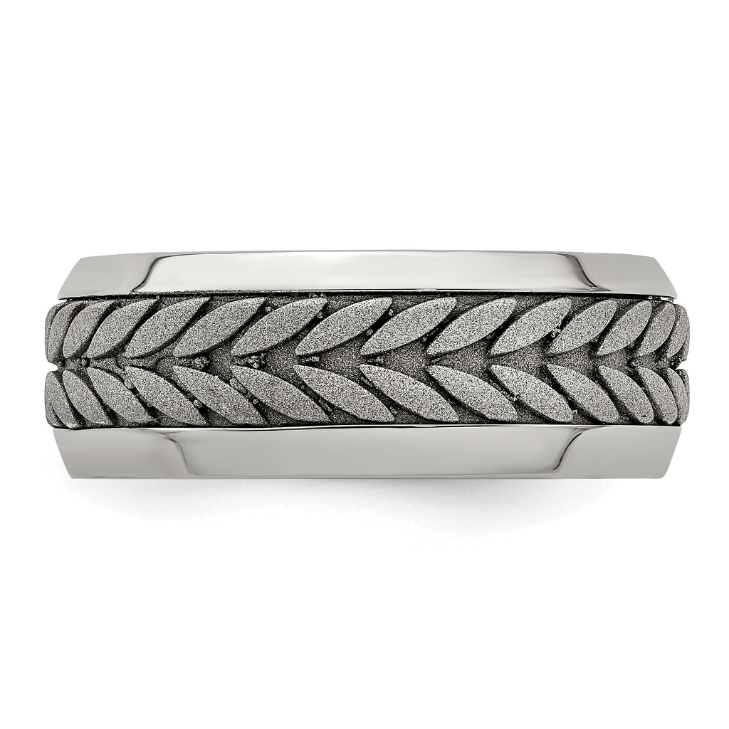 Edward Mirell Titanium Wedding Band with Polished Beveled Edge