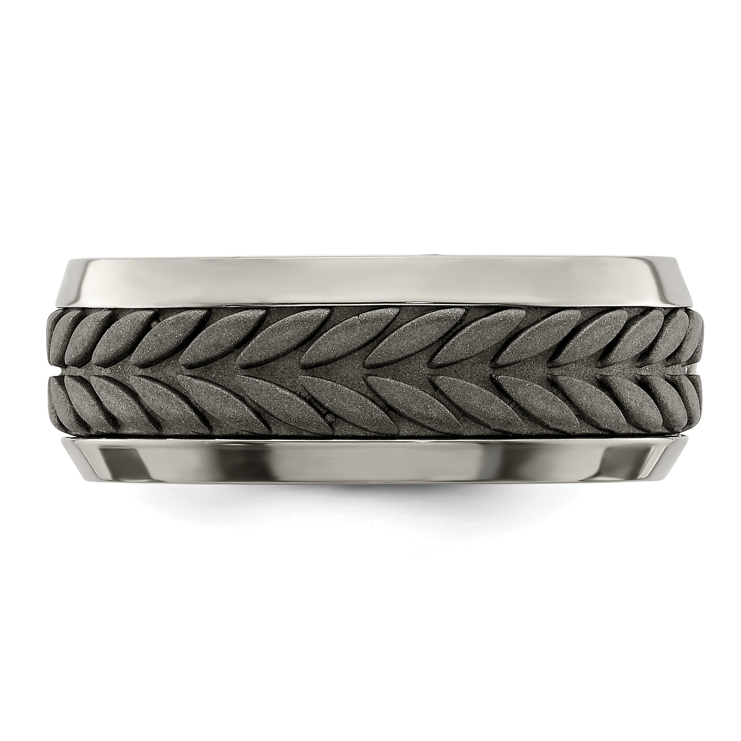 Edward Mirell Titanium & Stainless Steel Casted Beveled 9mm Band