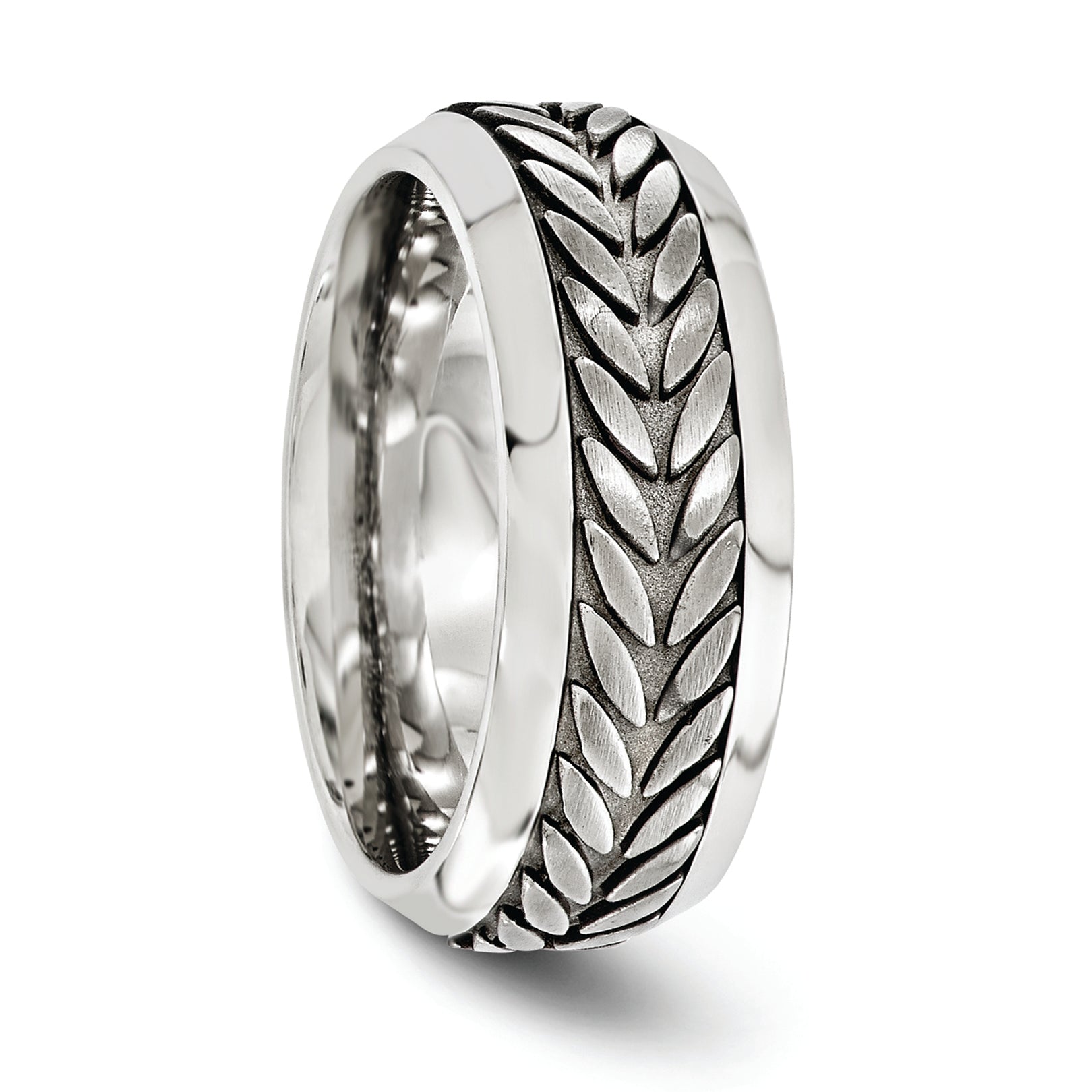 Edward Mirell Titanium Wedding Band with Polished Beveled Edge