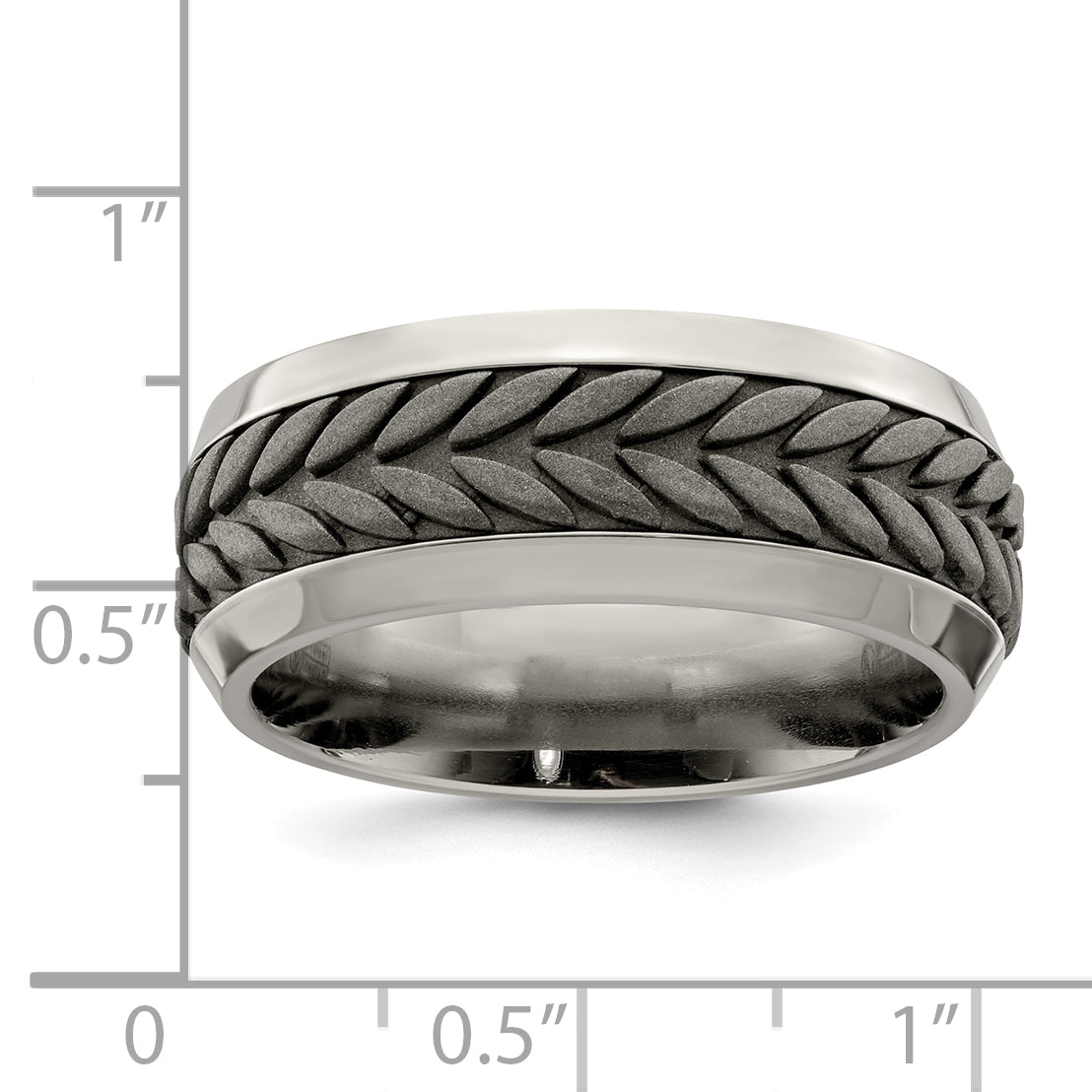 Edward Mirell Titanium & Stainless Steel Casted Beveled 9mm Band