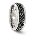 Edward Mirell Titanium Wedding Band with Engravable Black Ti Accents