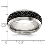 Edward Mirell Titanium Wedding Band with Engravable Black Ti Accents