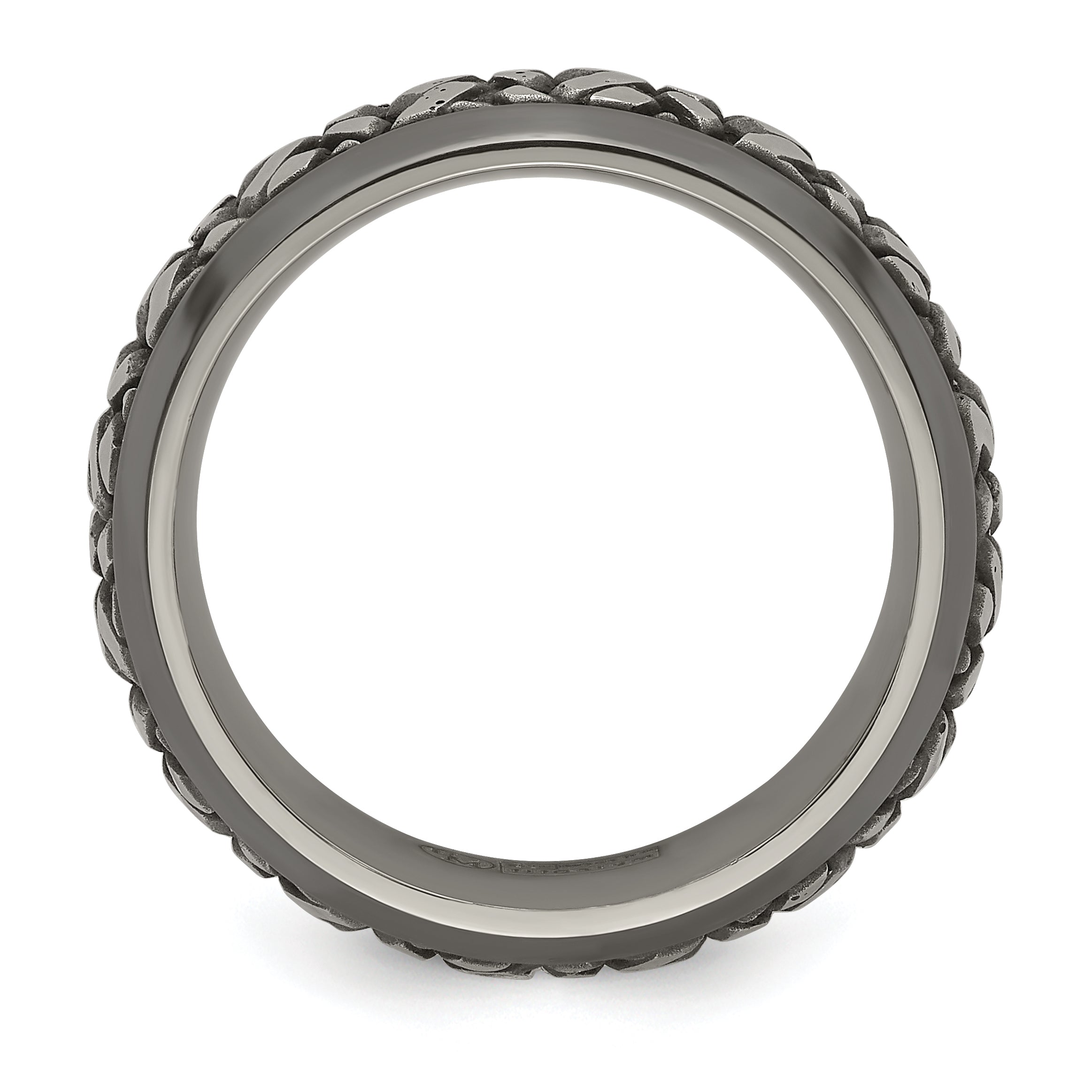 Titanium 9mm Beveled Wedding Band with Polished Finish
