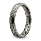 Titanium Domed Wedding Band with Ridged Edge and Polished Finish