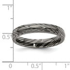 Titanium Domed Wedding Band with Ridged Edge and Polished Finish