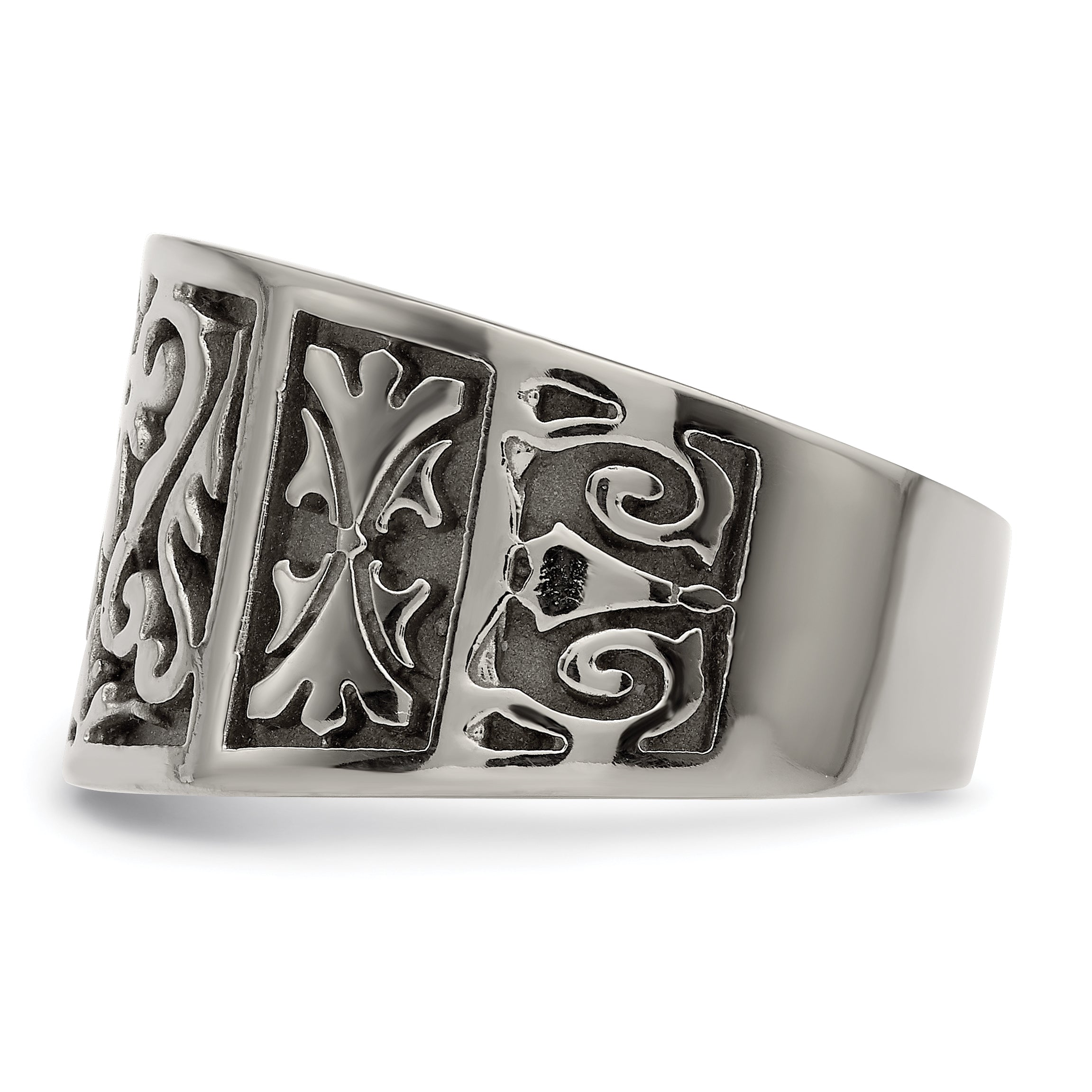 Sophia Jewelers Titanium Flat Men's Wedding Band with Brushed Finish