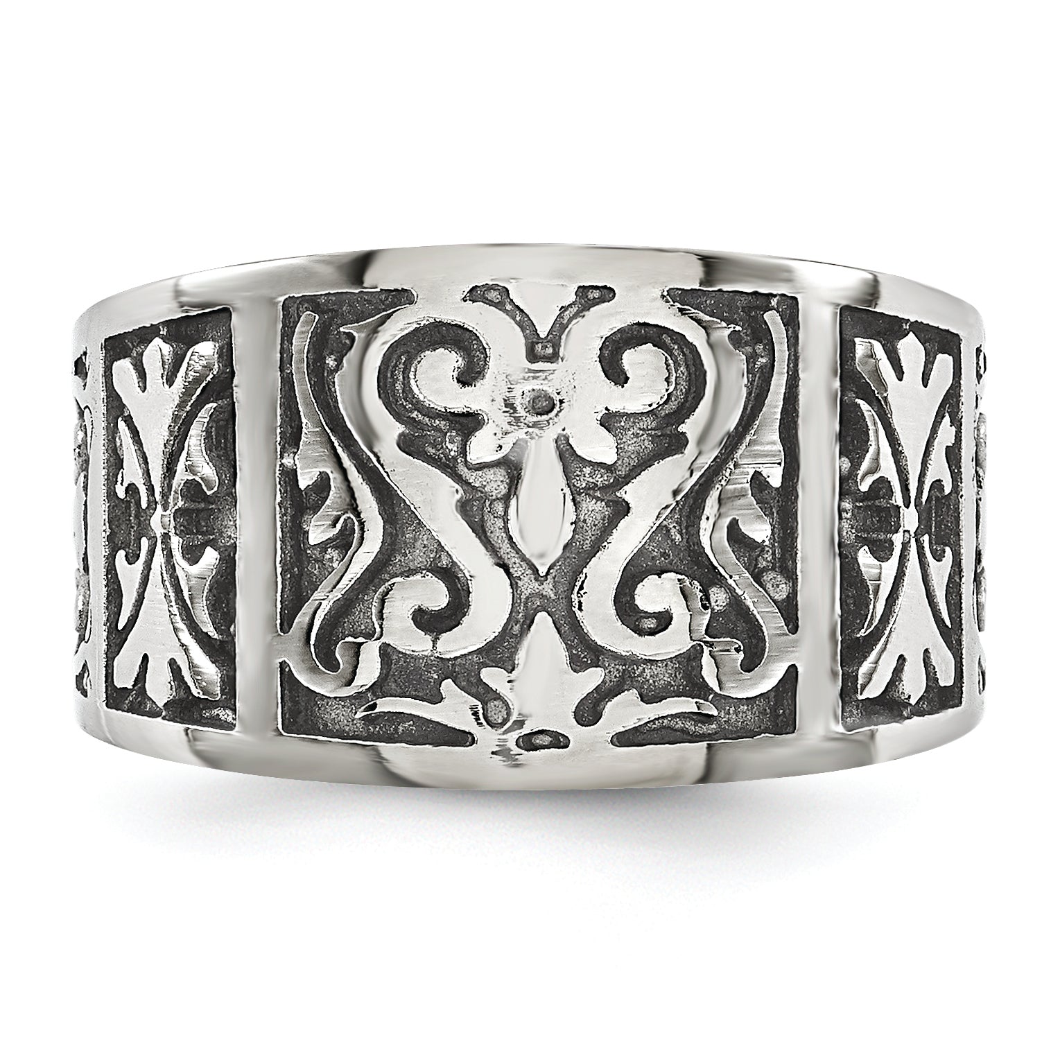 Sophia Jewelers Titanium Flat Men's Wedding Band with Brushed Finish