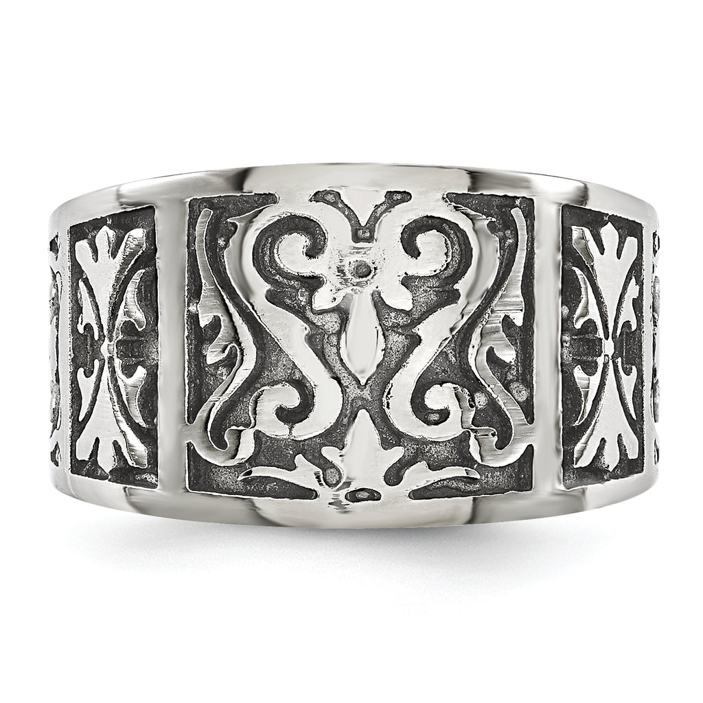 Sophia Jewelers Titanium Flat Men's Wedding Band with Brushed Finish