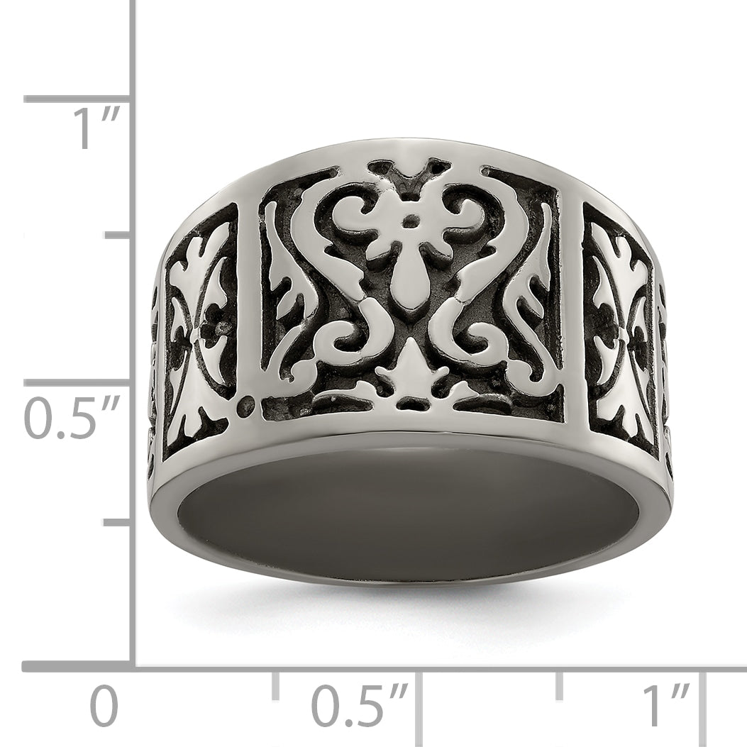 Sophia Jewelers Titanium Flat Men's Wedding Band with Brushed Finish