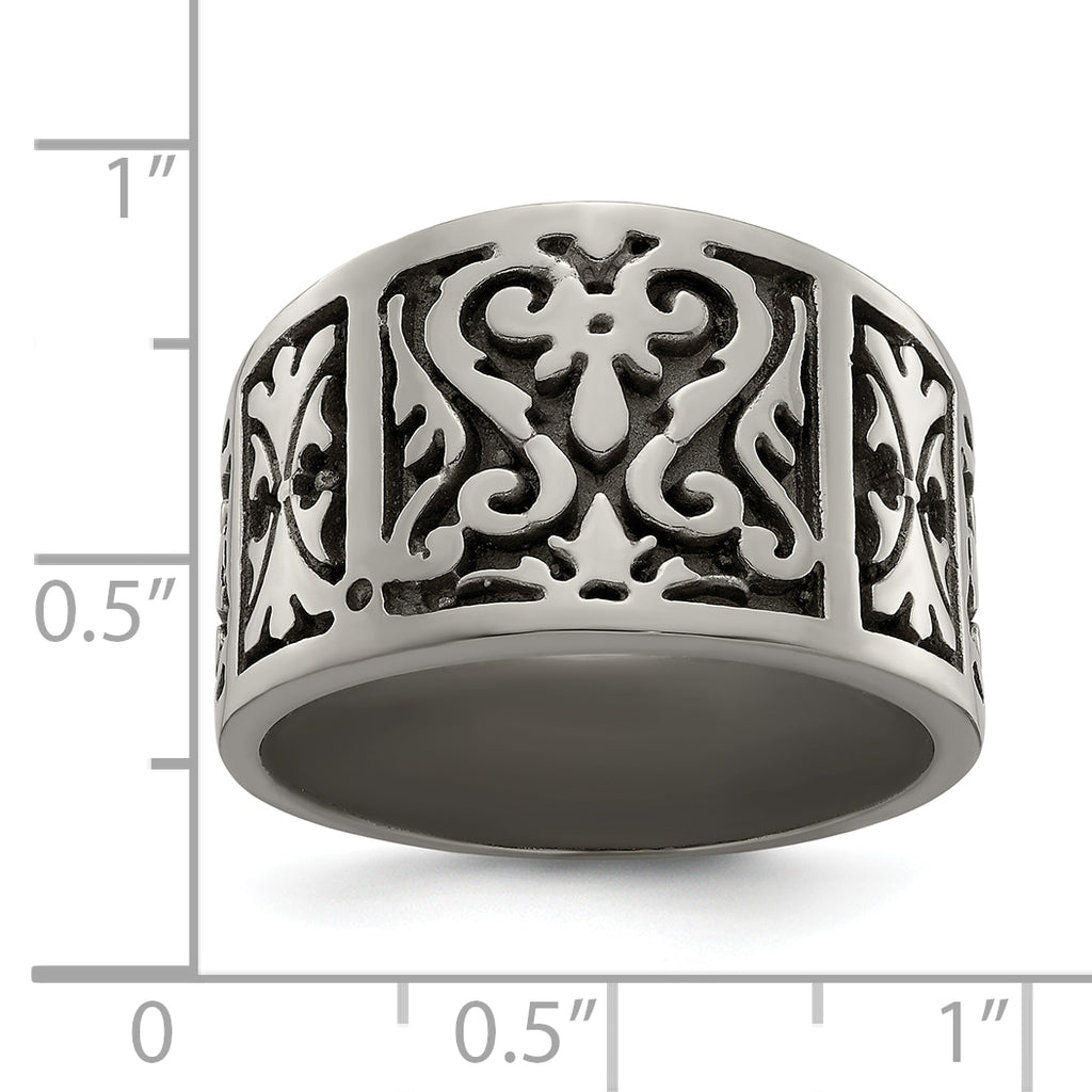 Sophia Jewelers Titanium Flat Men's Wedding Band with Brushed Finish