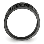 Titanium Flat 14mm Wedding Band with Casted Design and Gift Boxing