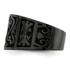 Titanium Flat 14mm Wedding Band with Casted Design and Gift Boxing