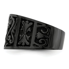 Edward Mirell Black Ti Flat Casted Design 14mm Ring