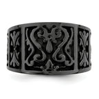 Titanium Flat 14mm Wedding Band with Casted Design and Gift Boxing