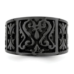 Titanium Flat 14mm Wedding Band with Casted Design and Gift Boxing