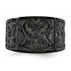 Titanium Flat 14mm Wedding Band with Casted Design and Gift Boxing