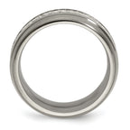 Sophia Jewelers Titanium & Sterling Silver Two-Tone Engravable Wedding Band