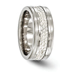 Sophia Jewelers Titanium & Sterling Silver Two-Tone Engravable Wedding Band