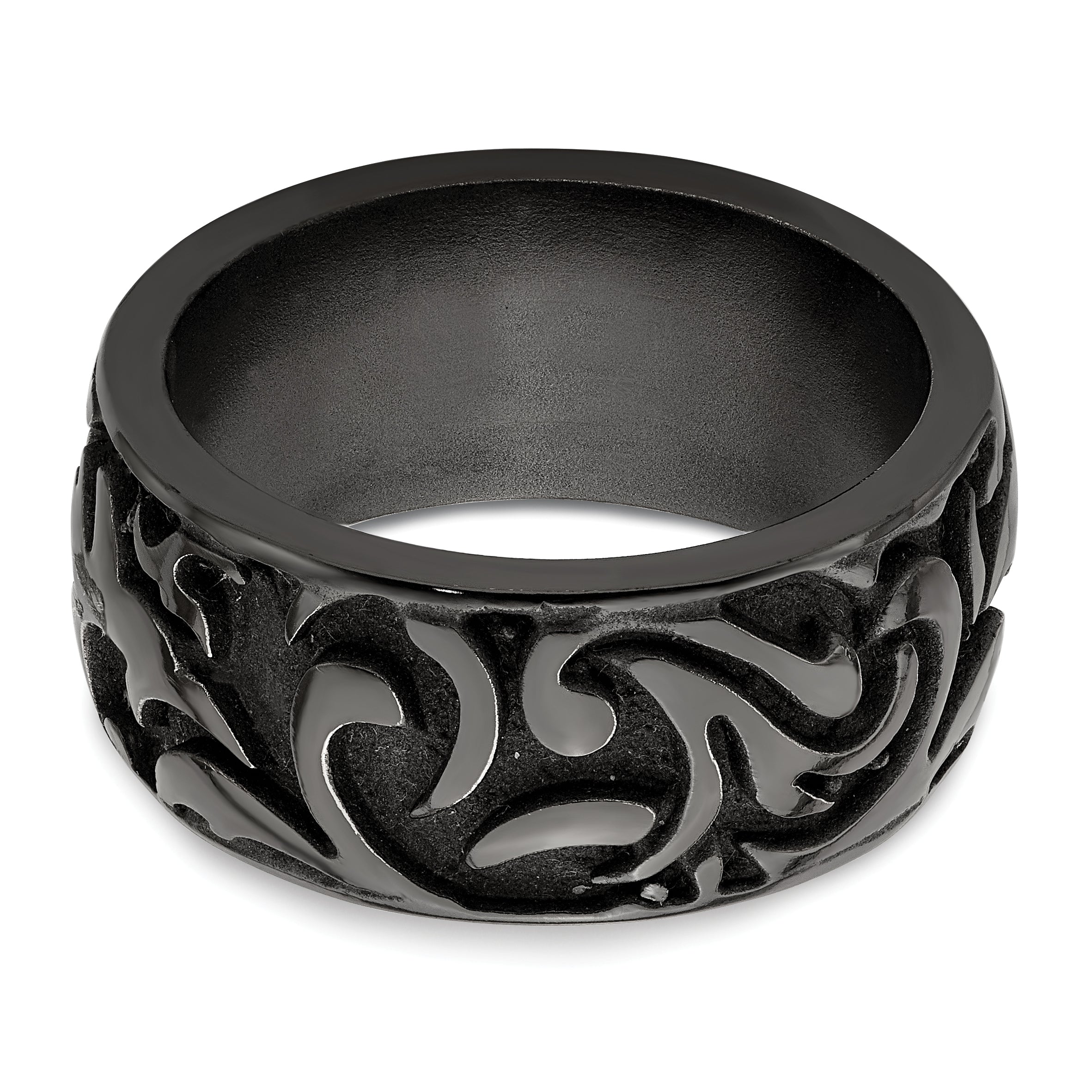 Edward Mirell Black Titanium 11mm Wedding Band Engravable Gift Ready