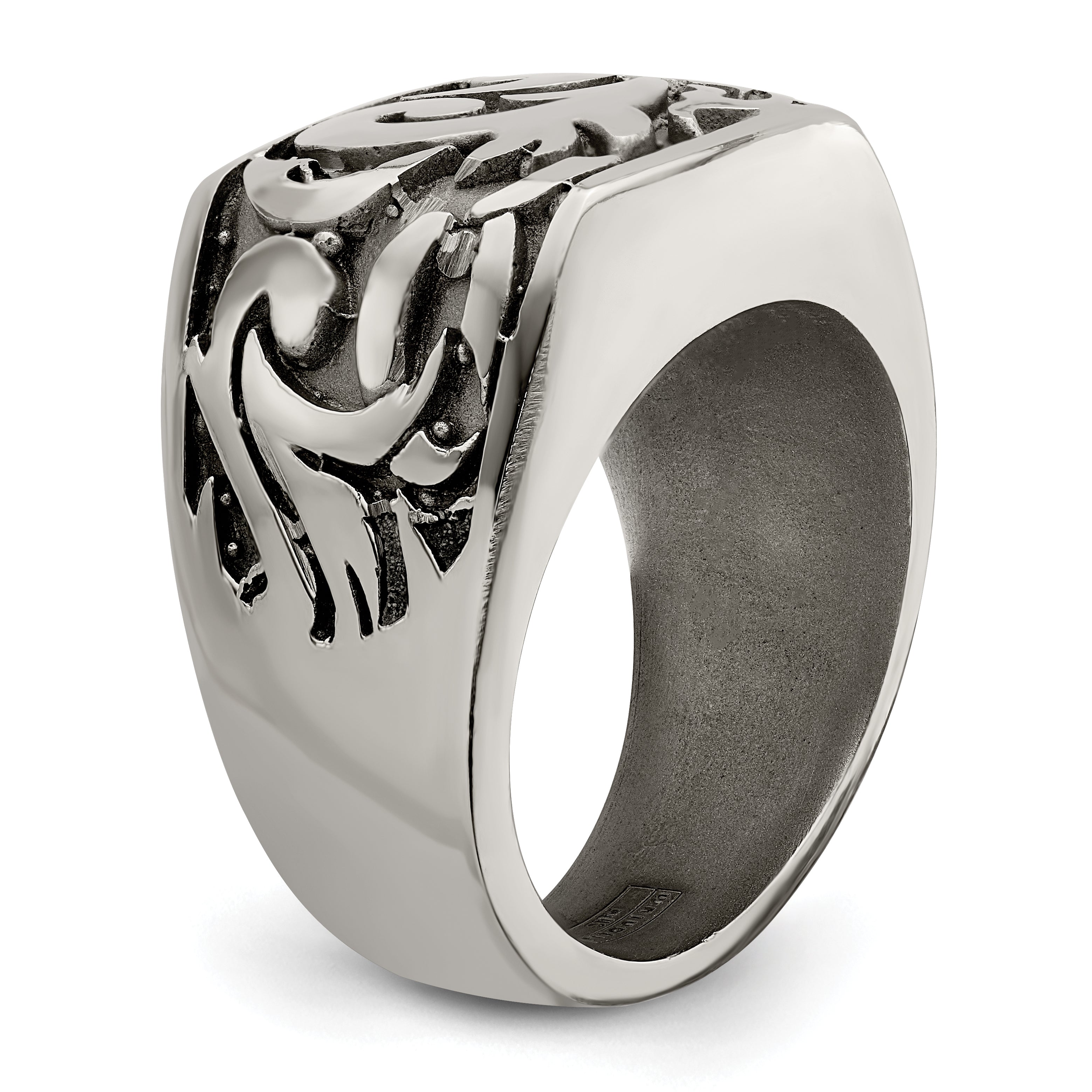 Edward Mirell Titanium Signet Ring with Casted Design Gift Ready