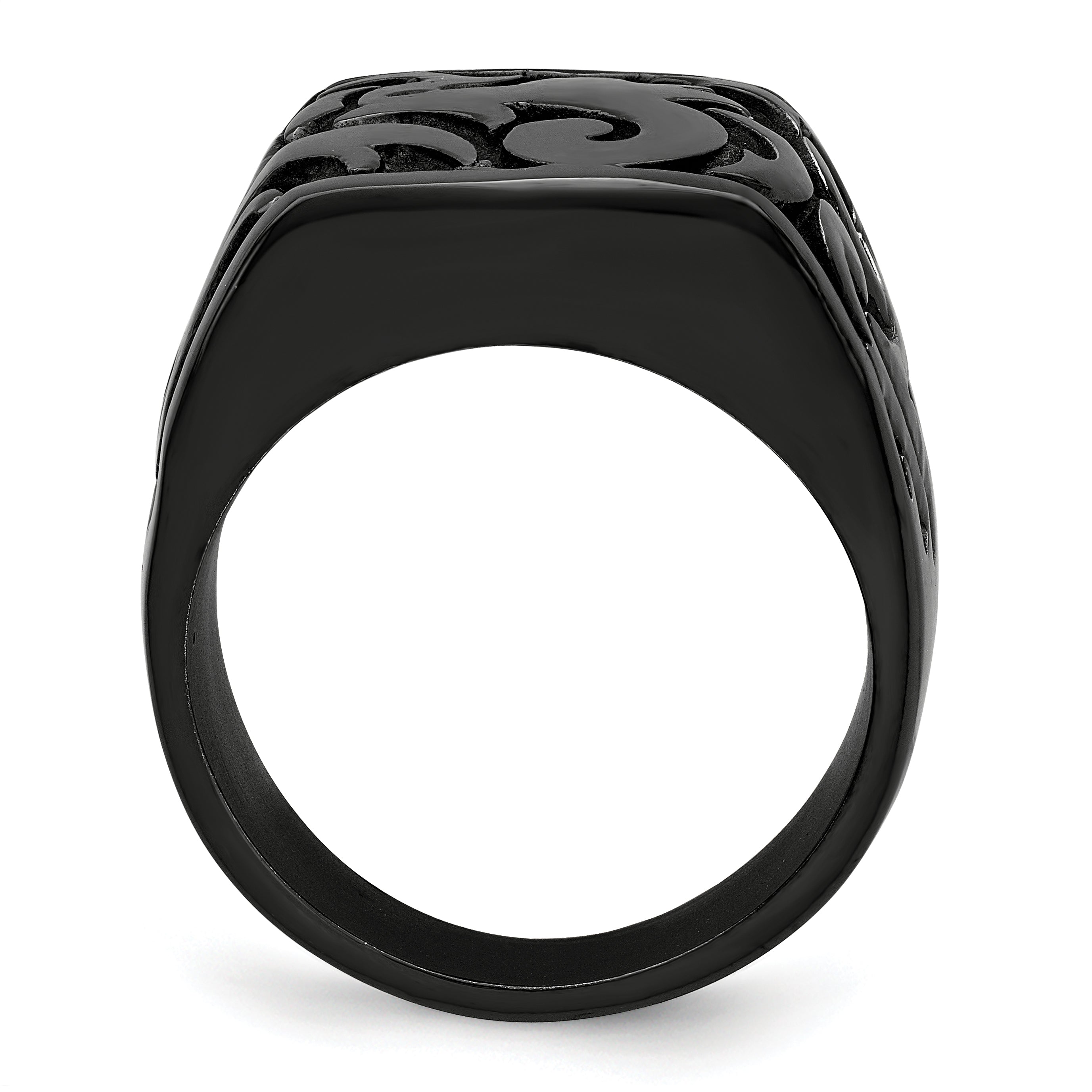 Titanium Men's Signet Ring with Casted Design and Gift Packaging Secondary image