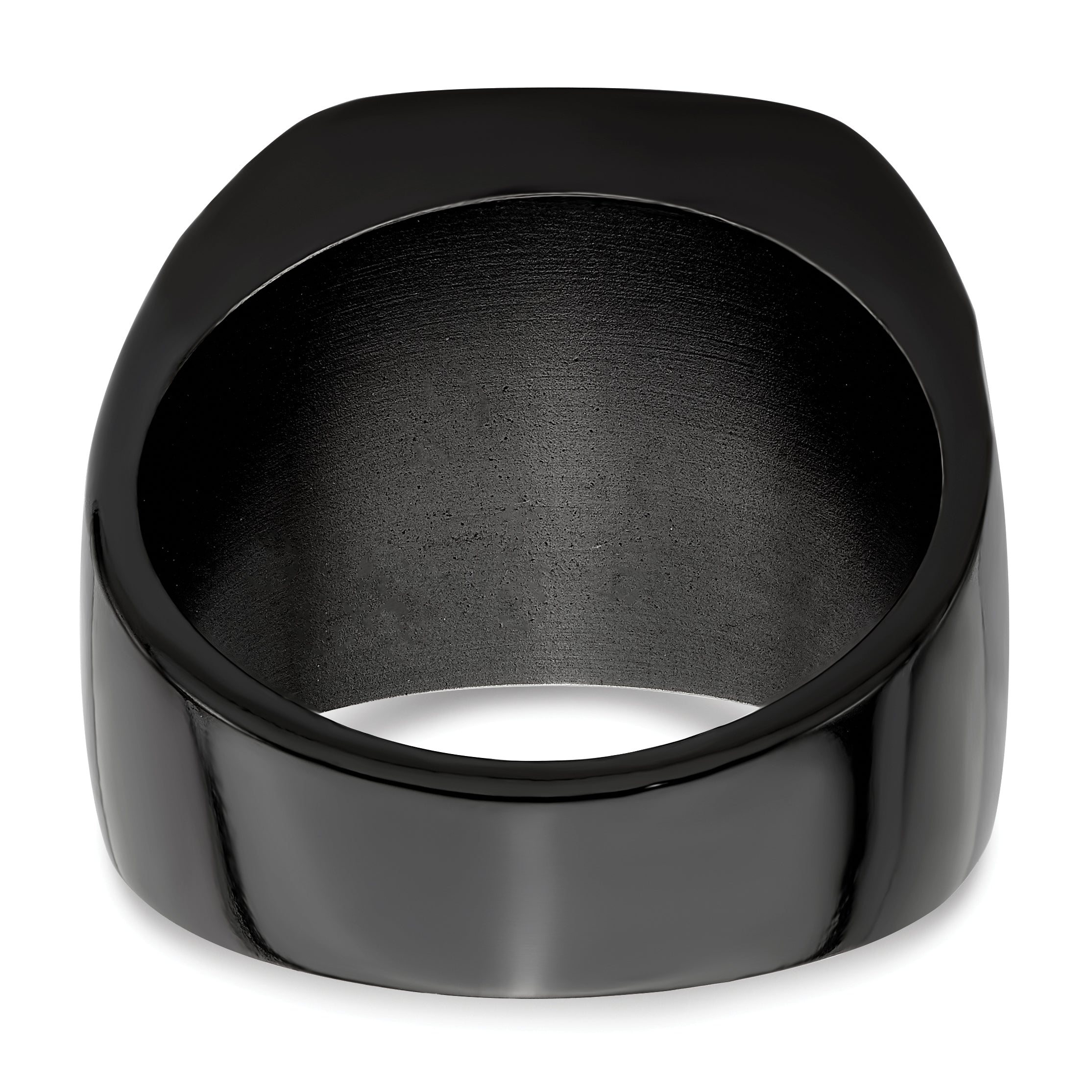 Titanium Men's Signet Ring with Casted Design and Gift Packaging