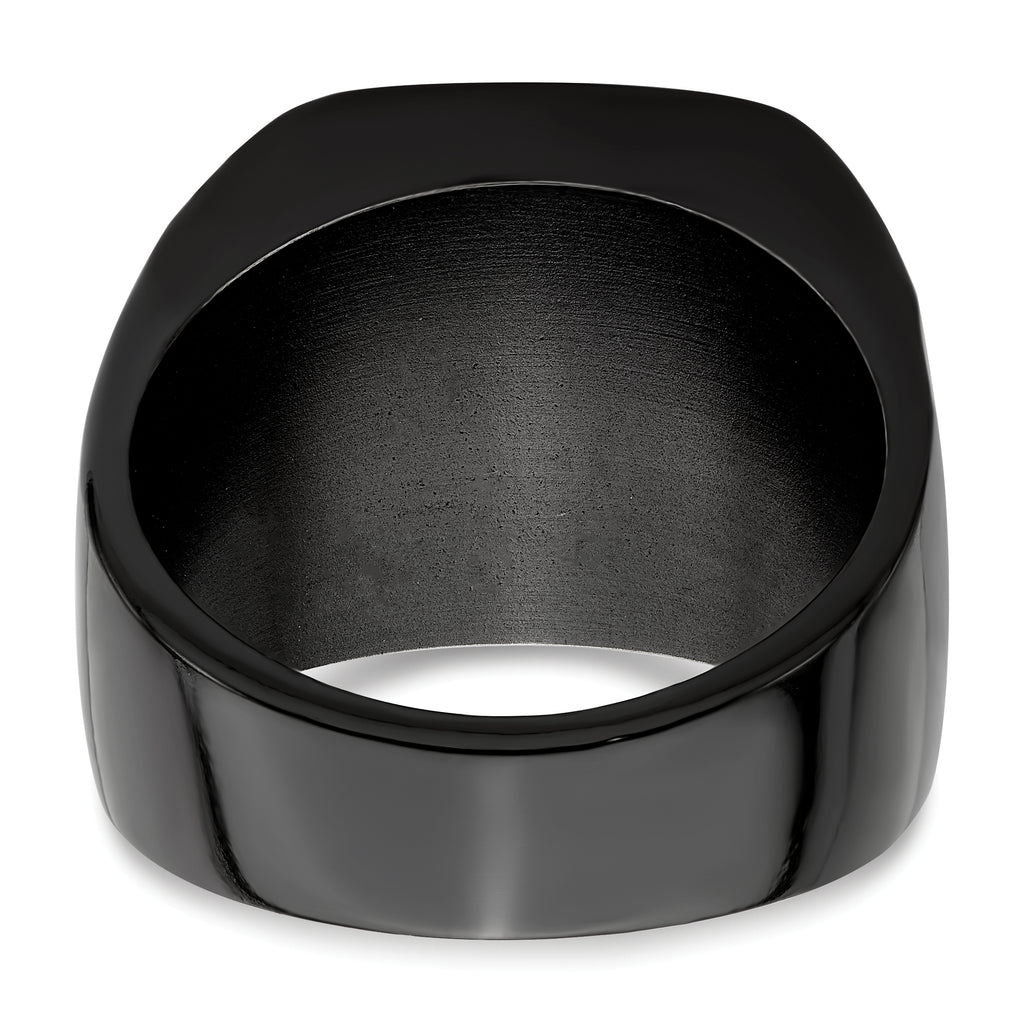 Titanium Men's Signet Ring with Casted Design and Gift Packaging
