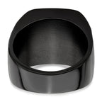 Titanium Men's Signet Ring with Casted Design and Gift Packaging