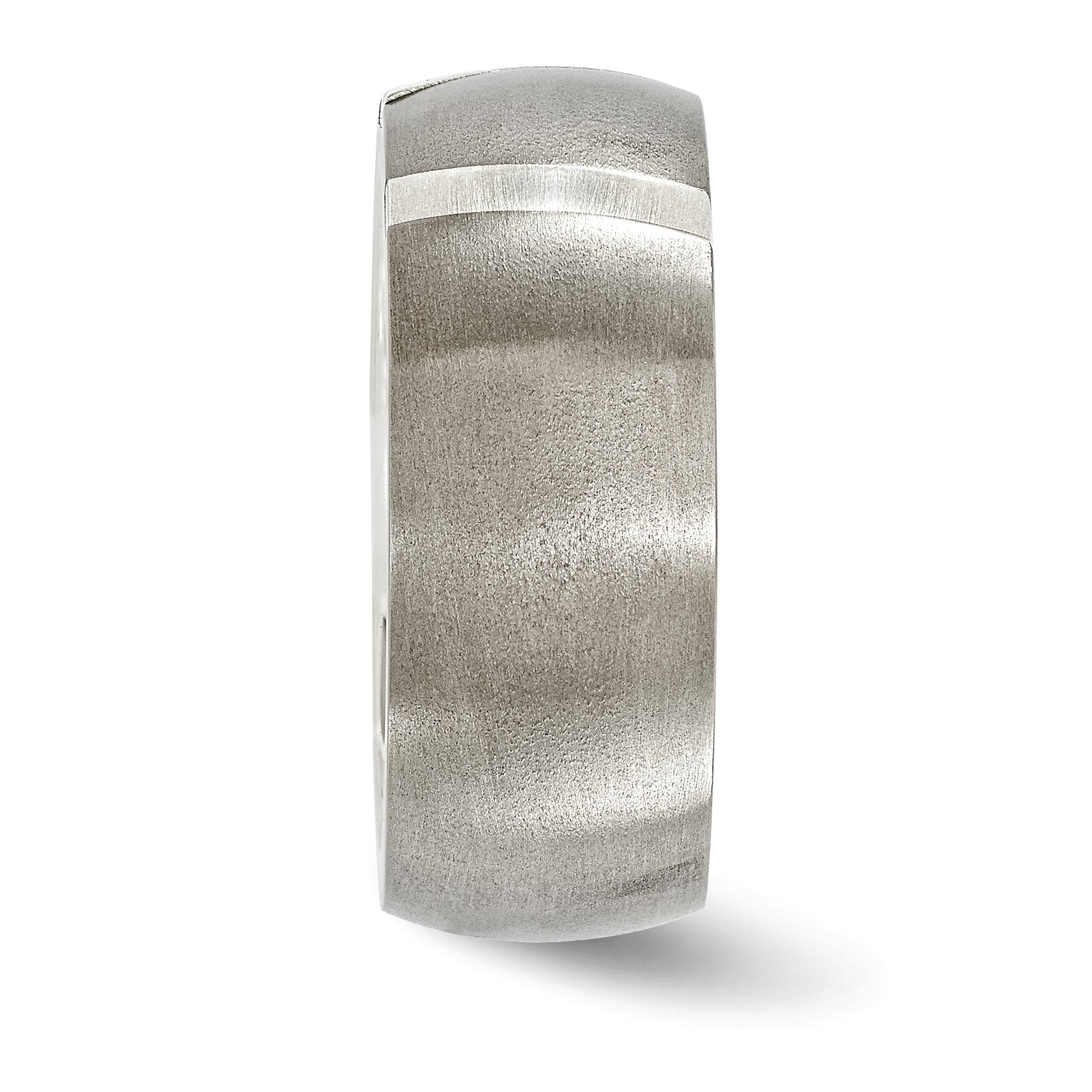 Edward Mirell Titanium and Silver Two-Tone Diamond Wedding Band