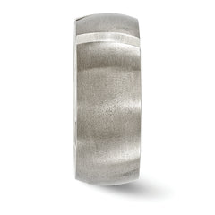 Edward Mirell Titanium & Sterling Silver .10ctw Dia 10mm Ring