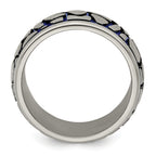 Blue Anodized Brushed Wedding Band in Titanium, 10mm