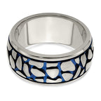 Blue Anodized Brushed Wedding Band in Titanium, 10mm