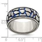 Blue Anodized Brushed Wedding Band in Titanium, 10mm
