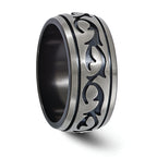 Black & Grey Brushed Wedding Band in Titanium, 10mm