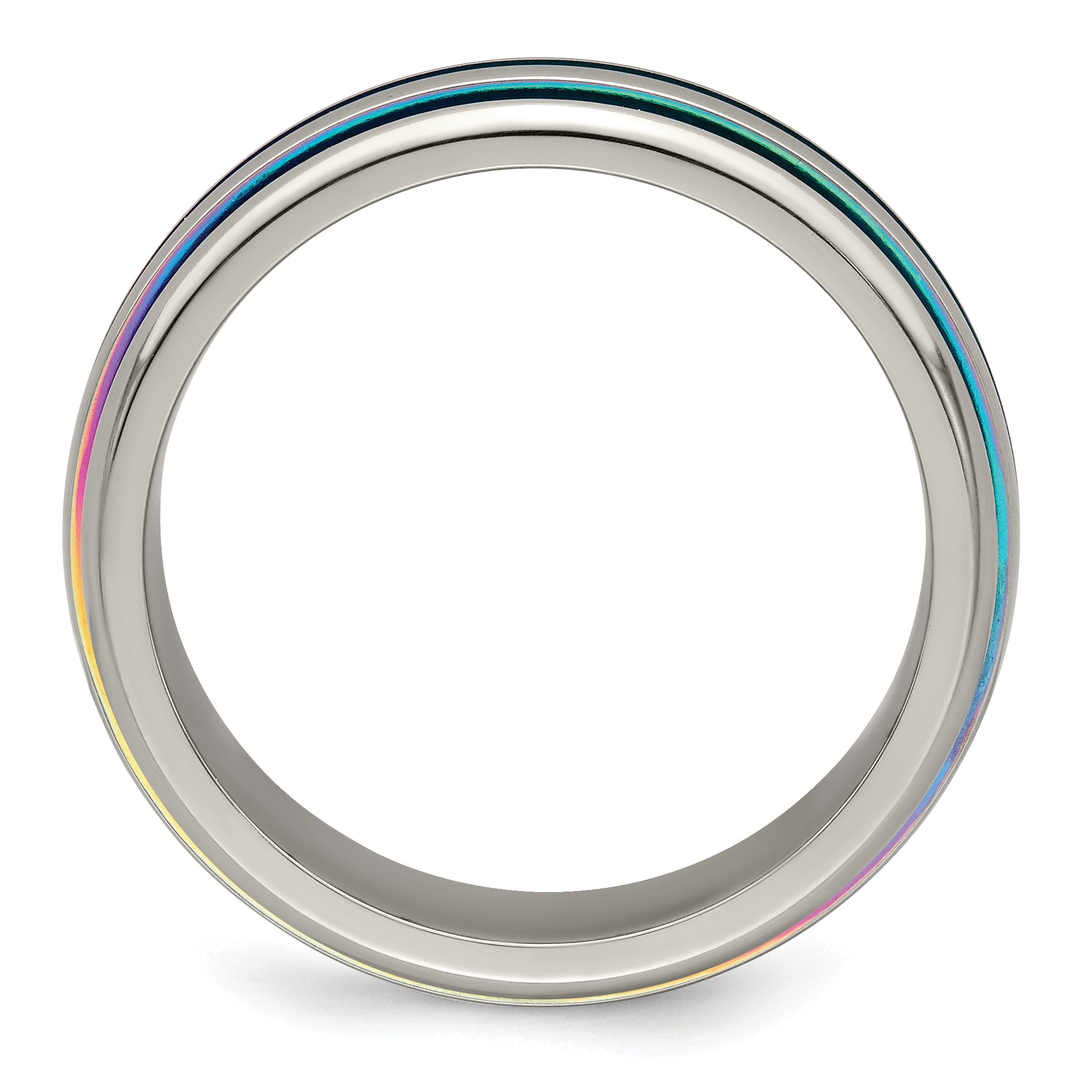 Edward Mirell Titanium Triple Groove Multi-color Anodized Ring