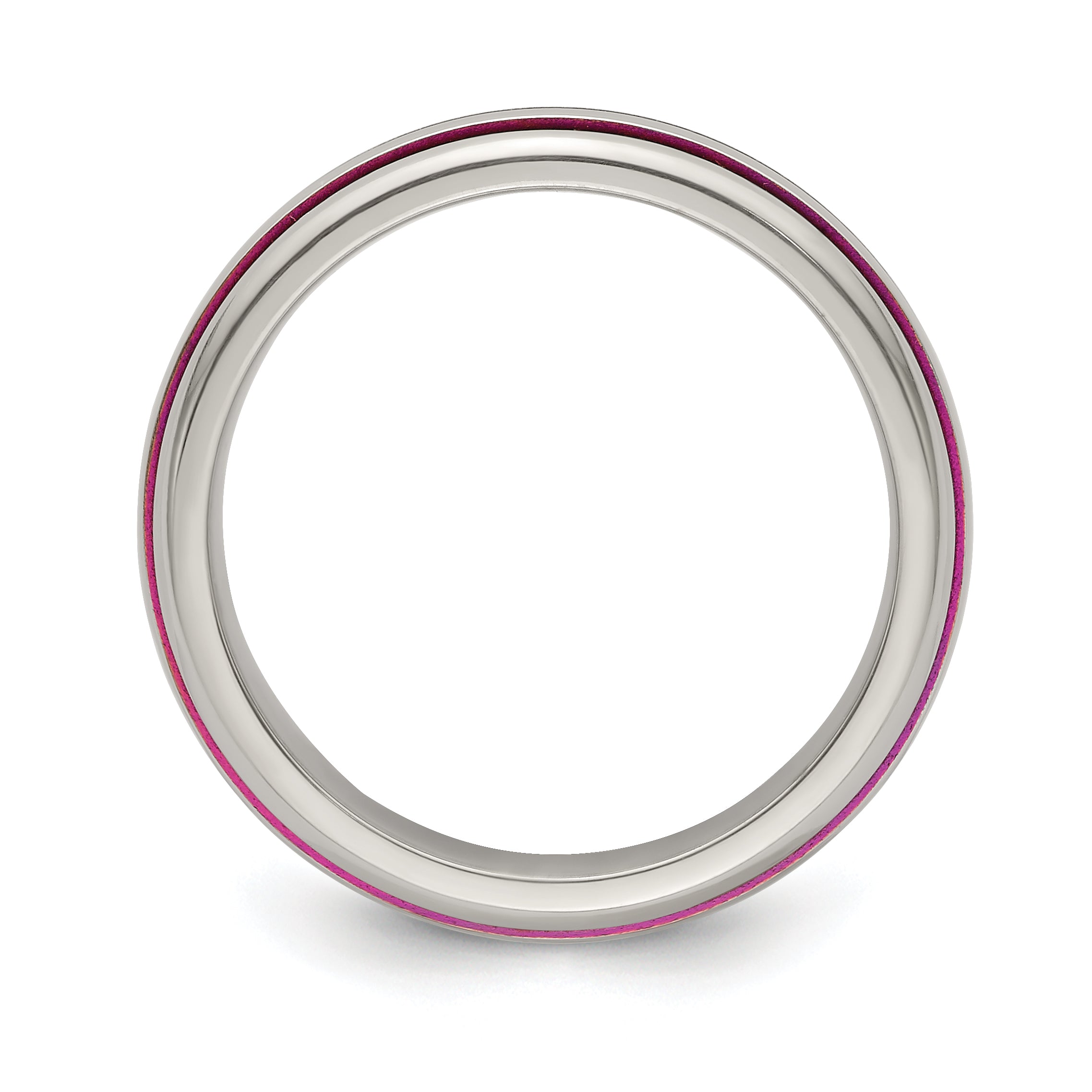 Sophia Jewelers Titanium Wedding Band with Pink Anodized Grooves Secondary image