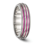 Sophia Jewelers Titanium Wedding Band with Pink Anodized Grooves