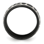 Edward Mirell Black Titanium Sterling Silver Two-Tone Polished Wedding Band