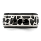 Edward Mirell Black Titanium Sterling Silver Two-Tone Polished Wedding Band