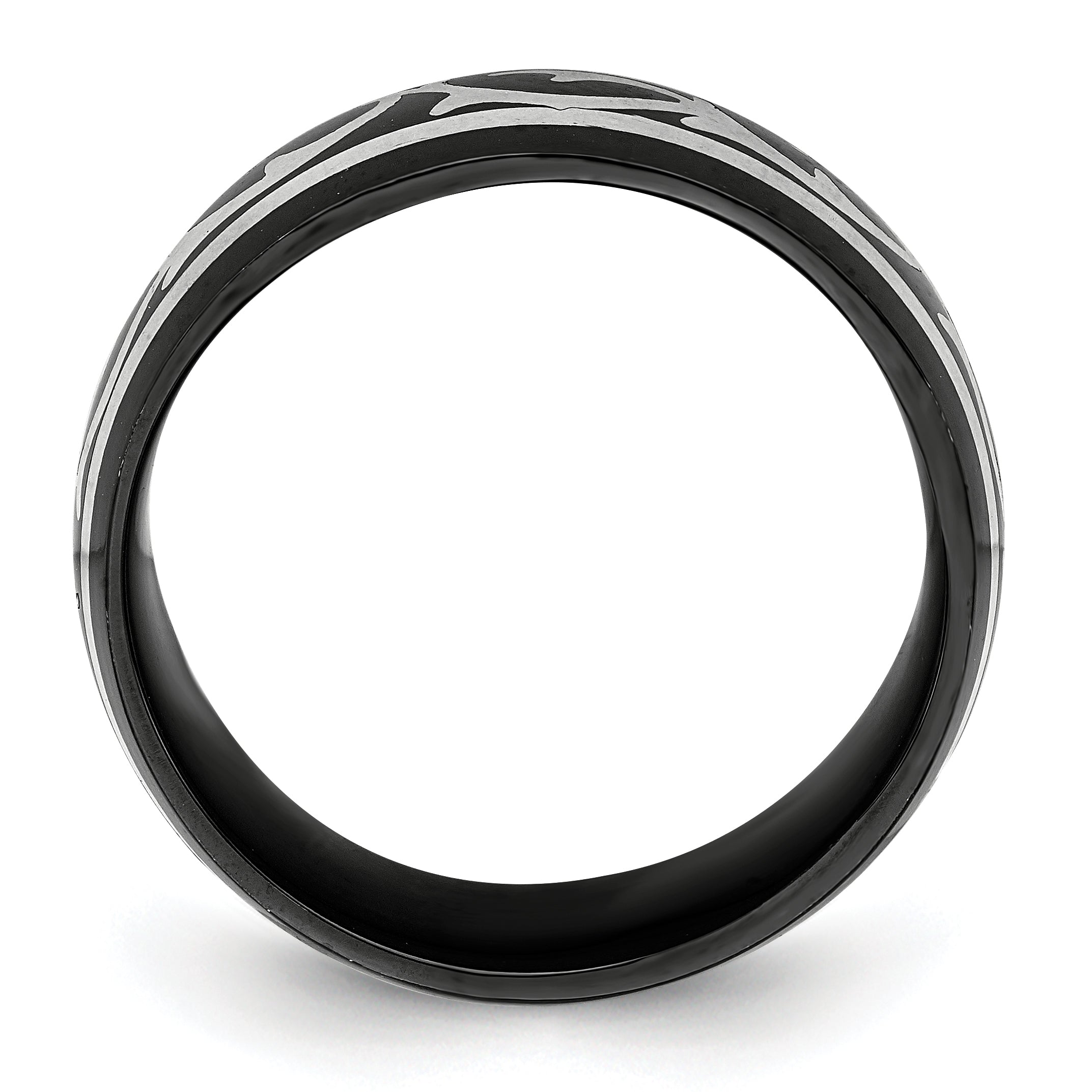 Edward Mirell Black Ti & Sterling Silver Polished Thorn Ring