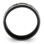 Thorn Wedding Band in Black Titanium & Sterling Silver, 10mm