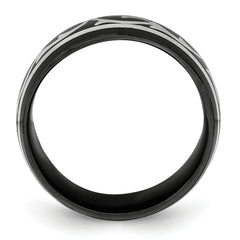 Titanium Sterling Silver Two-Tone Polished Wedding Band
