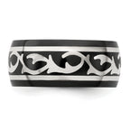 Thorn Wedding Band in Black Titanium & Sterling Silver, 10mm