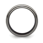 Edward Mirell Titanium Wedding Band with White Sapphire Bezel